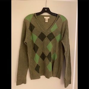 Diesel Green Argyle V-Neck Sweater